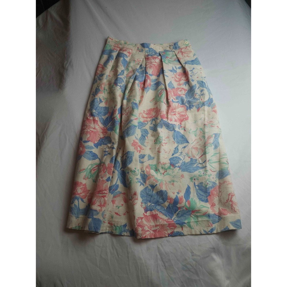 Vintage 80s 90s DS Sport Midi Skirt S Floral Boho Hippie Cottagecore Retro